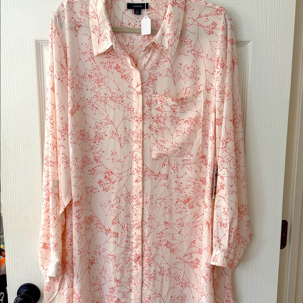 Talbots Pink Cream Tunic NWT 24W
